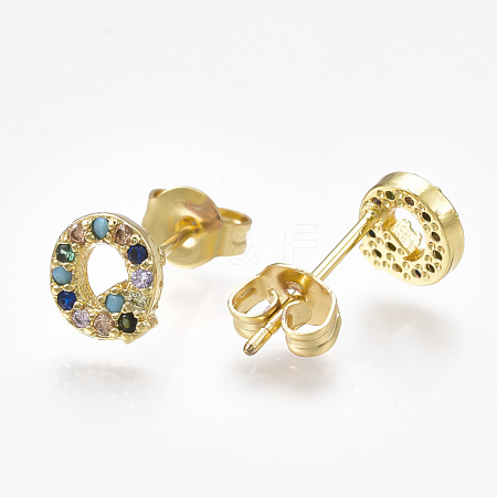 (Jewelry Parties Factory Sale)Brass Micro Pave Cubic Zirconia Ear Studs EJEW-S201-42Q-1
