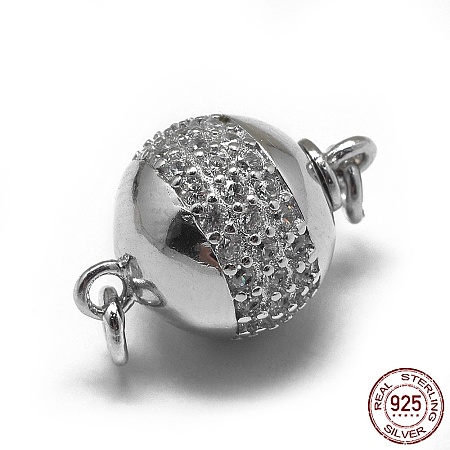 Anti-Tarnish Rhodium Plated 925 Sterling Silver Box Clasps STER-L057-008B-1