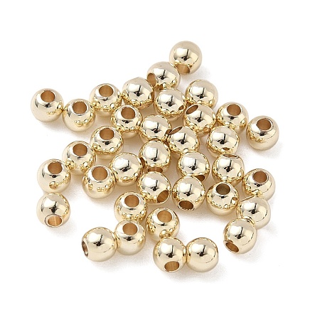 Rack Plating Brass Round Beads KK-A235-01G-06-1