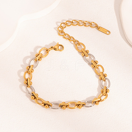 304 Stainless Steel Cable Chain Bracelets for Women BJEW-Z134-01G-1