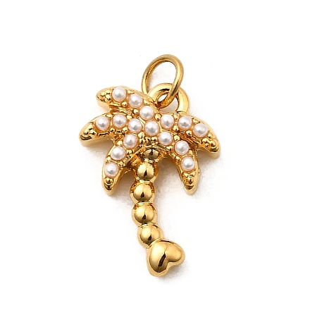 304 Stainless Steel ABS Imitation Pearl Pendants STAS-B097-07G-01-1