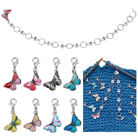 Knitting Row Counter Chains & Locking Stitch Markers Kits HJEW-AB00532-1