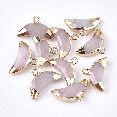 Electroplate Natural Rose Quartz Charms G-S344-48J-1