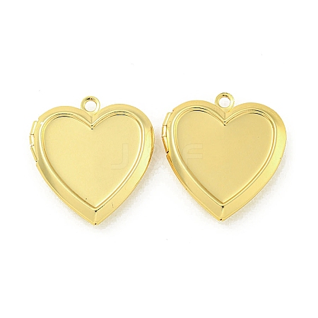 Rack Plating Heart Brass Locket Pendants KK-T071-11G-1