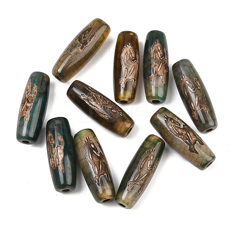 Tibetan Style dZi Beads TDZI-E004-64-01-1