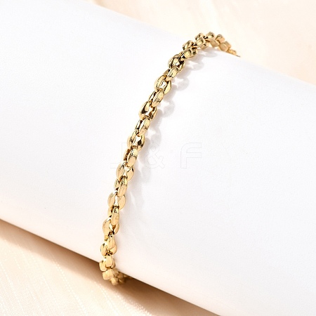304 Stainless Steel Coffee Bean Chain Bracelets for Women BJEW-B140-01A-G-1