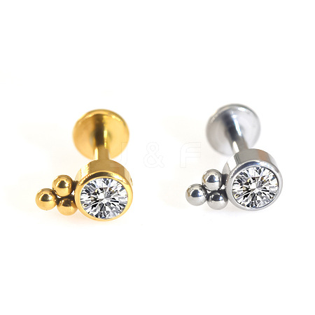 316L Surgical Stainless Steel & G23 Titanium Crystal Rhinestone Labrets for Women Men WG3A239-42-1