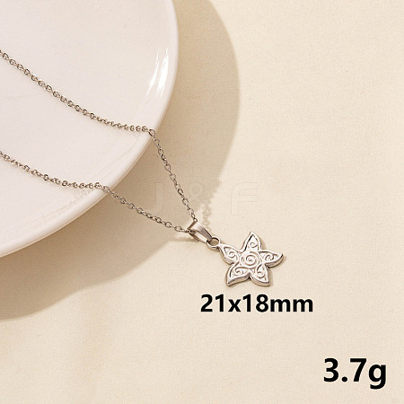 304 Stainless Steel Starfish Pendant Necklaces JQ3185-7-1