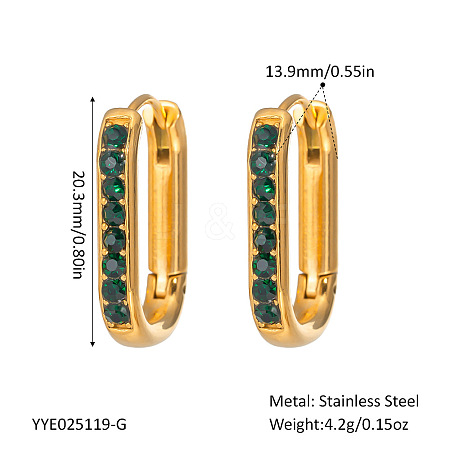 Elegant Stainless Steel Oval Hoop Earrings UE0817-1-1