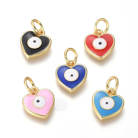 Brass Enamel Pendants KK-G374-19G-1