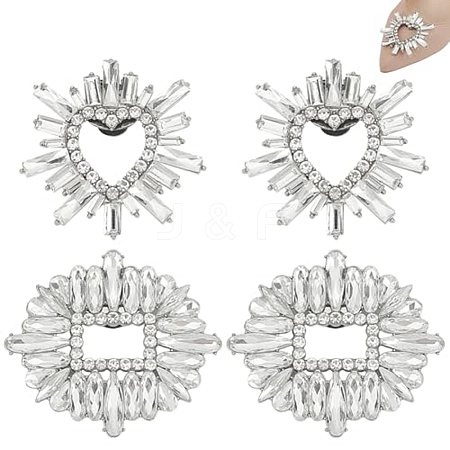 4Pcs 2 Styles Alloy Shoe Decorations AJEW-FG0004-38-1