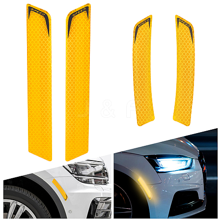 AHADERMAKER 4 Sets 2 Styles Waterproof Epoxy Resin Reflective film Car Stickers FIND-GA0003-47B-1