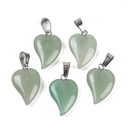 Natural Green Aventurine Heart Pendants G-H073-03P-04-1