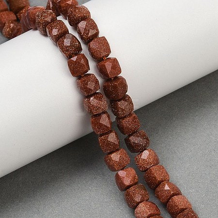 Synthetic Goldstone Beads Strands G-H078-C36-6mm-1