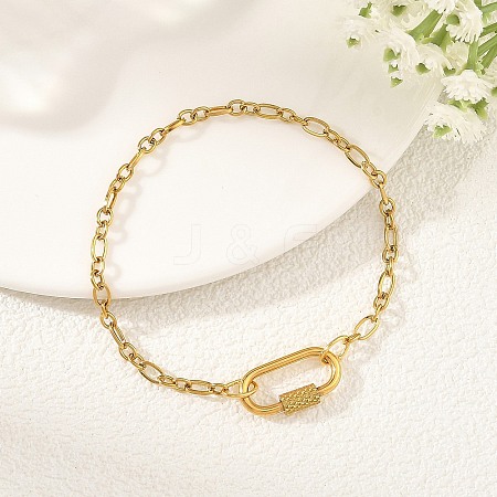 304 Stainless Steel Mother-Son Chain/Figaro Chain Bracelets for Women BJEW-JB14263-1