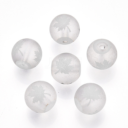 Autumn Theme Electroplate Transparent Glass Beads EGLA-S178-01-01G-1