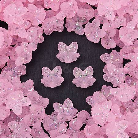Frosted Transparent Acrylic Beads X1-OACR-P029-18B-01-1
