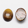 Oval Natural Tiger Eye Cabochons G-K020-14x10mm-04-2