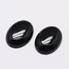 Oval Natural Dyed & Heated Black Agate Cabochons X-G-K020-18x13mm-01-1