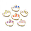 Rack Plating Alloy Enamel Pendants PALLOY-T077-169-1