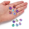 12Pcs 12 Style Rainbow Color Ion Plating(IP) 201 Stainless Steel Charms STAS-YW0001-32-5