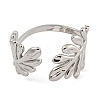 Leaf Rack Plating Brass Micro Pave Cubic Zirconia Open Cuff Rings for Women RJEW-I107-04P-2