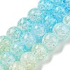 Spray Painted Crackle Glass Beads Strands DGLA-C002-6mm-05-3