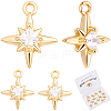 14Pcs Brass Micro Pave Cubic Zirconia Pendants KK-BBC0028-17-1