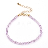 Faceted Natural Amethyst Beaded Bracelets for Women BJEW-JB05928-03-1