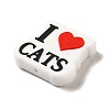 Cat Themed with Words I Love Cats Silicone Focal Beads SIL-P007-D04-2