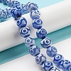 Blue Tibetan Style dZi Beads Strands TDZI-NH0001-A03-02-2