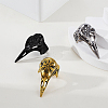 3Pcs 3 Colors Viking Raven Bird Head Stainless Steel Finger Rings RJEW-GA0001-04-4