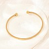 304 Stainless Steel Flat Open Cuff Bangles for Women SA-CBA45D5-26G-3