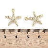 Brass Micro Pave Clear Cubic Zirconia Pendants ZIRC-P120-05G-3