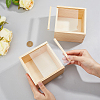 Unfinished Wood Storage Gift Box with Visible Acrylic Slide Lid FIND-WH0420-51-3