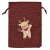 Christmas Theme Jute Cloth Storage Bags ABAG-F010-01B-01-1