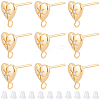 16Pcs Brass Micro Pave Clear Cubic Zirconia Stud Earring Findings MAK-BBC0001-19A-7