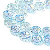 Half Electroplate Baking Paint Glass Beads Strands EGLA-K061-11A-AB06-3