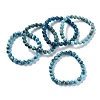 Natural Apatite Round Round Beaded Stretch Bracelets BJEW-G697-01A-7