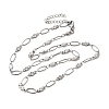 304 Stainless Steel Flower Link Chain Necklaces for Women NJEW-A046-02C-P-2