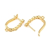 Brass Micro Pave Clear Cubic Zirconia Hoop Earrings Findings KK-K340-33G-3