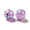 AB Color Transparent Crackle Acrylic Round Beads OACR-A013-04C-1