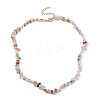 Natural Rutilated Quartz Chip Beaded Necklace NJEW-JN04616-10-4