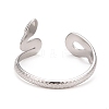 304 Stainless Steel Snake Wrap Open Cuff Ring for Women RJEW-C025-18P-2