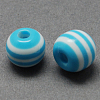 Round Striped Resin Beads RESI-R158-12mm-05-1