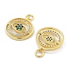 Evil Eye Rack Plating Brass Micro Pave Cubic Zirconia Pendants KK-Z071-69G-04-2