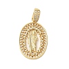 Rack Plating Brass Micro Pave Clear Cubic Zirconia Pendants KK-C067-09G-02-1