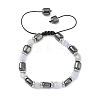 Natural  Chalcedony
 & Non-magnetic Synthetic Hematite Beaded Braided Bead Bracelets for Men Women BJEW-Z148-08P-03-2