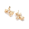 Brass Clear Cubic Zirconia Stud Earrings Finding for Women KK-A244-13B-G-2