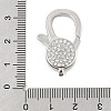 Brass Micro Pave Clear Cubic Zirconia Lobster Claw Clasps KK-P299-05P-3